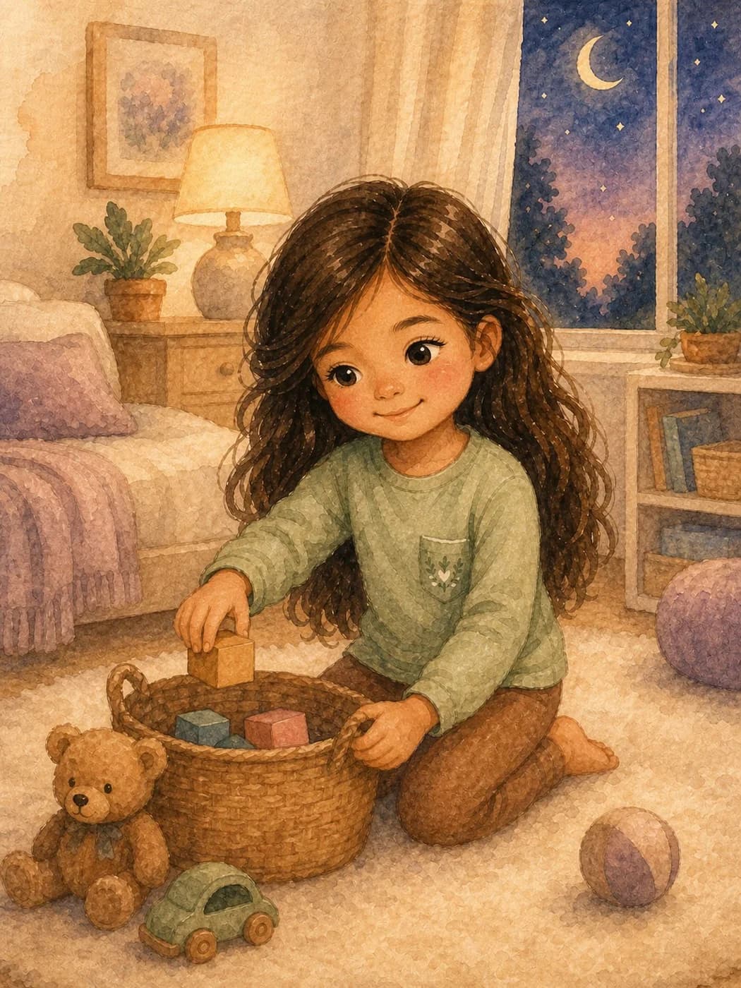 My Nighttime Routine, illustration for page 2