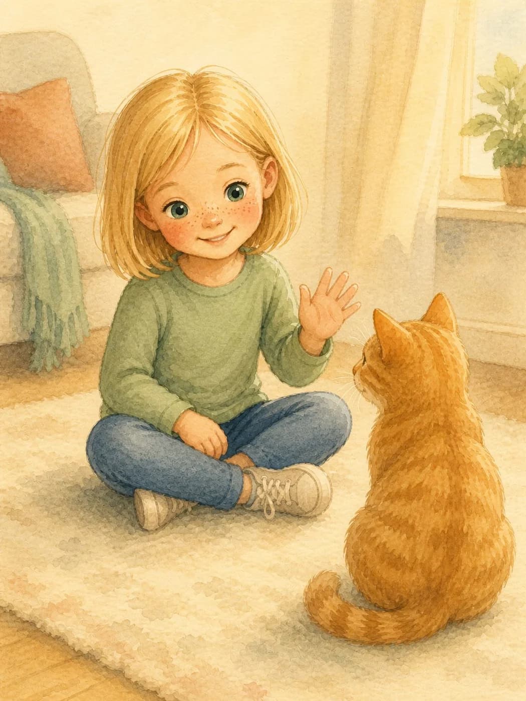 Saying Hi, illustration for page 2